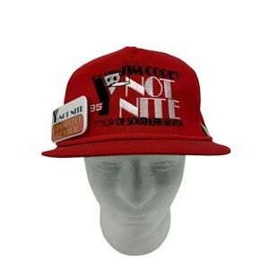 Vintage YMCA Nevada Jim Corey Y Not Nite Hat Adult Adjustable Snapback Red 1995